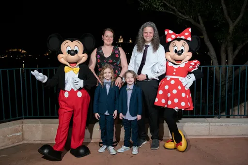 Mickey, Minnie, and the Johnston family